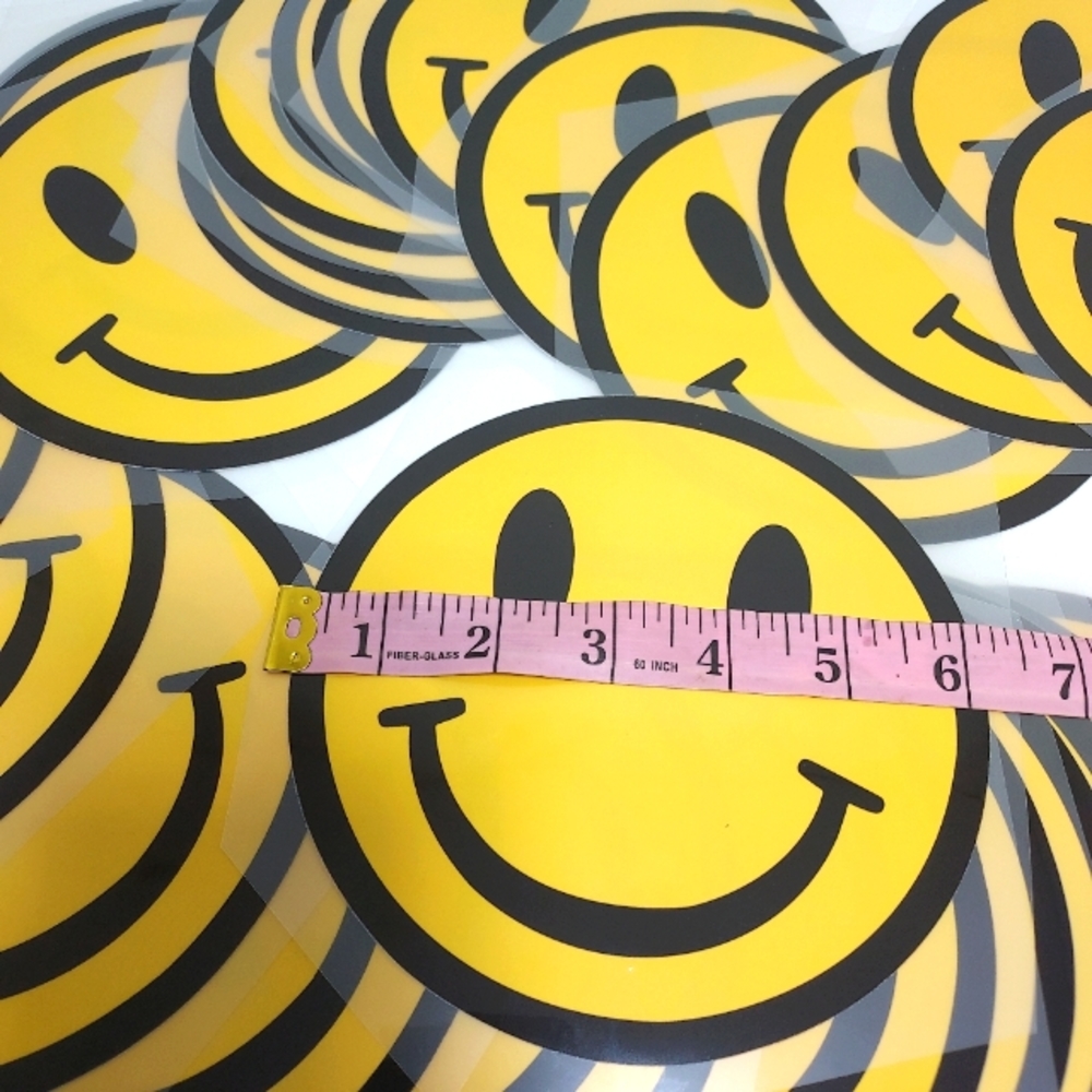 Smiley Face Iron on Stickers Smiley Face Emoji Iron On Patches 6" and 3"